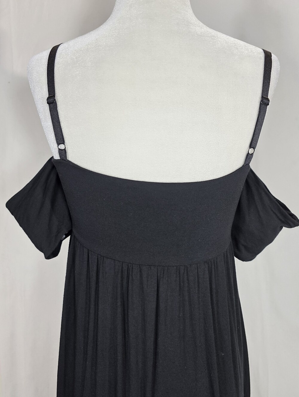 Wilfred Black Cold-Shoulder Midi Dress with Spaghetti Straps - Picture 8 of 8